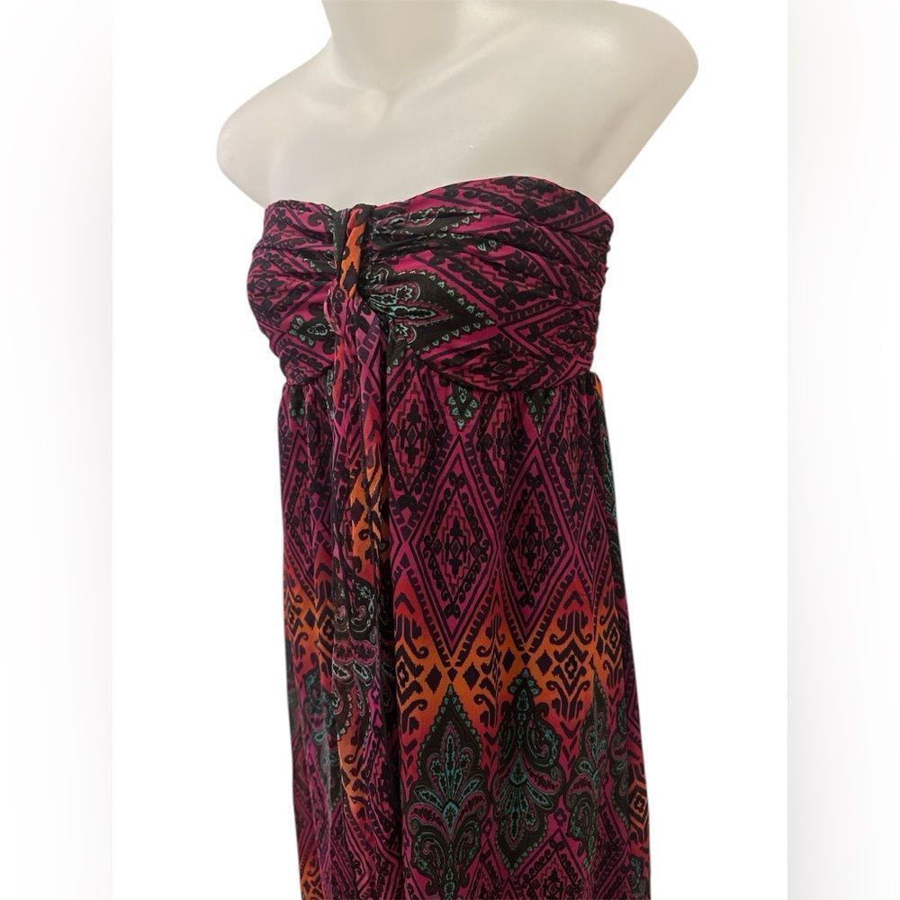 Xhiliration Maxi Tie Halter Dress Boho Print Dress Long Medium M NWOT - Picture 9 of 9